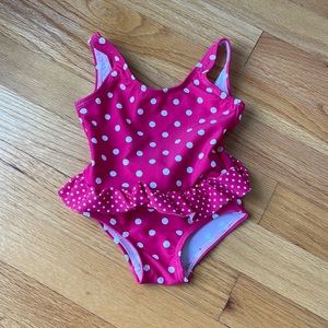 Pink and White Polka Dot Baby Swim Suit